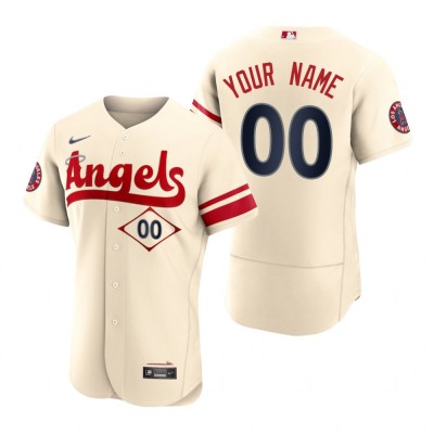 Los Angeles Angels Custom Cream Men's MLB Nike Authentic 2022 City Connect Jersey